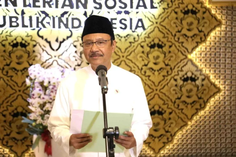 Mensos Saifullah Yusuf (Gus Ipul) dalam konferensi pers di Jakarta, Rabu (20/5/2026). (Foto: Kemensos)