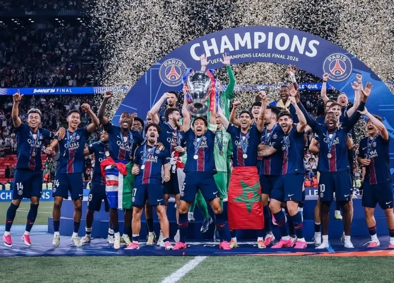 Para pemain PSG merayakan gelar juara Liga Champions 2025/2026. (Foto: IG @psg)