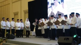 Menag Nasaruddin Umar dalam Pelantikan dan Rapat Kerja Nasional Pengurus Pusat MES di Jakarta, Minggu (24/5/2026). (Foto: Thesa Putri/Kemenag)