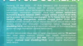 Pasokan listrik baru 70 Persen, pemadaman bergilir berpotensi terjadi. (Foto: PLN UID Sumbar)