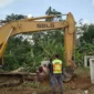 Pemasangan  box culvert di Nagari Kurnia Selatan, Kecamatan Sungai Rumbai, Minggu (31/5/2026). (Foto: Diskominfo Dharmasraya)
