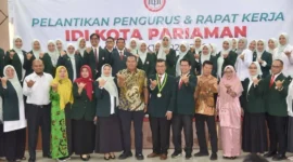Wali Kota Pariaman, Yota Balad, menghadiri pelantikan Pengurus IDI Cabang Kota Pariaman periode 2026-2029 di Aula Balaikota Pariaman, Sabtu (9/5/2026) pagi. (Foto: Kominfo Pariaman)