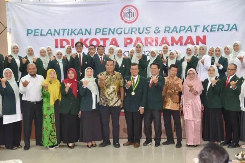 Wali Kota Pariaman, Yota Balad, menghadiri pelantikan Pengurus IDI Cabang Kota Pariaman periode 2026-2029 di Aula Balaikota Pariaman, Sabtu (9/5/2026) pagi. (Foto: Kominfo Pariaman)
