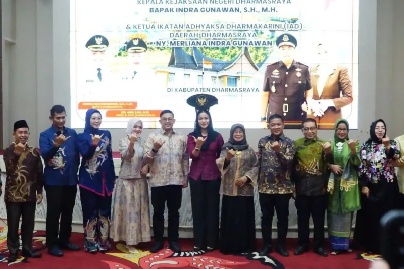 Pemkab Dharmasraya bersama Forkopimda Plus menyambut Kajari Dharmasraya yang baru di Auditorium Kantor Bupati Dharmasraya, Pulau Punjung, Jumat (8/5/2026). (Foto: Diskominfo Dharmasraya)