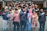 Alek Permainan Anak Nagari menyemarakkan peringatan 100 tahun Jam Gadang di Kota Bukittinggi, Sabtu (16/5/2026). (Foto: Diskominfo Bukittinggi)