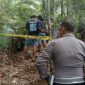 Petugas kepolisian mendatangi TKP di area perkebunan karet Unand Limau Manih, Kamis (28/5/2026). (Foto: Polsek Pauh)
