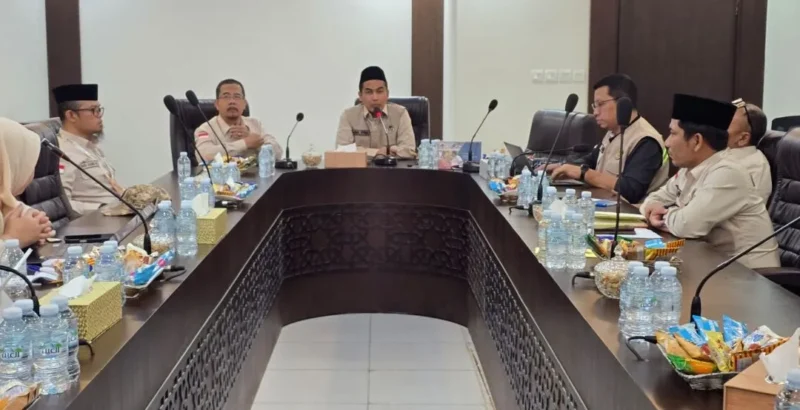 Rapat koordinasi bersama mitra penyedia layanan RTE dan jajaran PPIH Arab Saudi. (Foto: Kemenhaj)