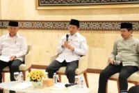 Menag sekaligus Imam Besar Masjid Istiqlal, Nasaruddin Umar, saat konferensi pers persiapan pelaksanaan Salat Iduladha 1447 H di Masjid Istiqlal. (Foto: Isykariman Ismail/Kemenag)