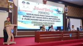 Wakil Wali Kota Payakumbuh Elzadaswarman membuka Sosialisasi Perpres No. 46 Tahun 2025 di Aula Joserizal Zain Balai Kota Payakumbuh, Kamis (21/5/2026). (Foto: MC Payakumbuh)