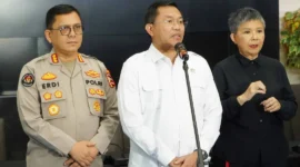Wakil Kepala BGN, Sony Sonjaya saat konferensi pers bersama Satgas MBG Polri. (Foto: Biro Hukum dan Humas BGN)