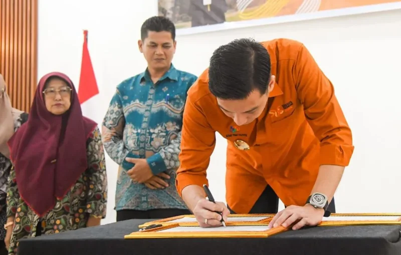 BPS berkolaborasi dengan Pemko Sawahlunto menggelar Sosialisasi Sensus Ekonomi dan pencanangan Desa Cinta Statistik (Cantik) di Hotel Khas Ombilin, Jumat (22/5/2026). (Foto: Diskominfo Sawahlunto)