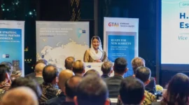 Wakil Menteri Perdagangan Dyah Roro Esti Widya Putri dalam acara Evening Reception with Business Talk: Germany and Indonesia, Opportunities for a Deeper Partnership di Jakarta, Kamis (30/4). (Foto: Kemendag)