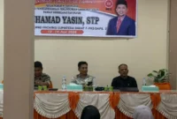 Anggota DPRD Sumbar M. Yasin saat sosialisasi Perda Nomor 4 Tahun 2020 di Aula Joyo Makmur, Kota Pariaman, Sabtu (13/6/2026). (Foto: Ist)
