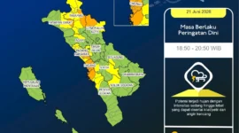 Gelombang tinggi hingga 2,5 meter mengancam perairan Sumbar. BPBD Padang minta nelayan tunda melaut hingga 24 Juni 2026. (Foto: BMKG)