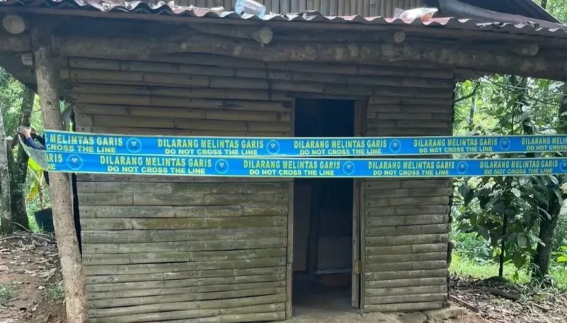 Pondok terpencil di kaki Bukit Ngalau, Tarantang, Kota Padang yang dijadikan laboratorium sabu. (Foto: BNN RI) 