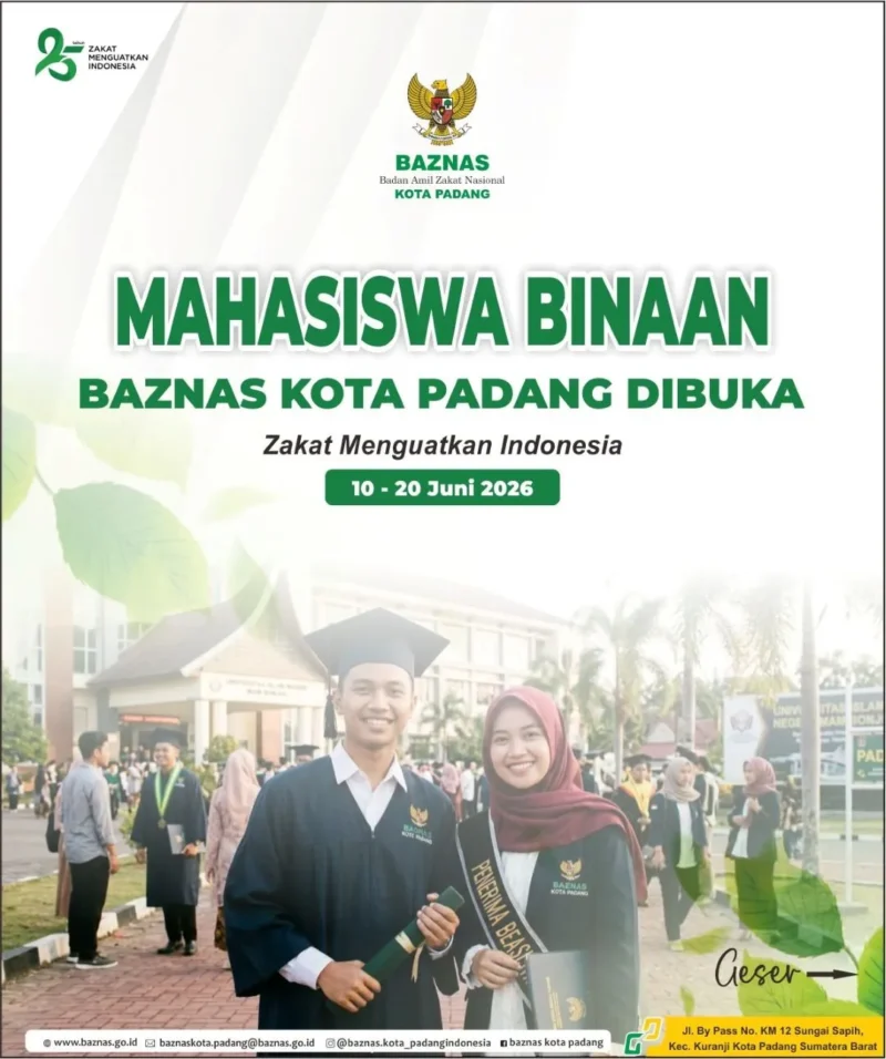 Baznas membuka pendaftaran Program Beasiswa Binaan bagi mahasiswa dari keluarga kurang mampu. (Foto: Ist)