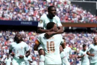 Timnas Prancis Ousmane Dembele merayakan golnya ke gawang Norwegia dalam laga fase grup Piala Dunia FIFA 2026. (Foto: FIFA.com)