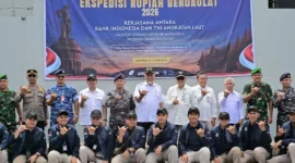 Gubernur Sumbar, Mahyeldi Ansharullah, melepas Ekspedisi Rupiah Berdaulat (ERB) 2026 di Dermaga Teluk Bayur, Padang, Rabu (3/6/2026). (Foto: ADPSB)