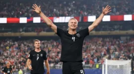 Striker Norwegia Erling Haaland mencetak dua gol saat timnya mengalahkan Senegal 3-2 di New York/New Jersey Stadium, Selasa (23/6/2026). (Foto: FIFA.com)