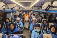 Gelombang pertama kepulangan jemaah haji Indonesia ke Tanah Air pada Senin (1/6/2026). (Foto: Kemenhaj)