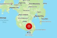 Gempa M 7,7 guncang laut Filipina, Senin (8/6/2026) pukul 06.37 WIB. (Foto: BMKG)