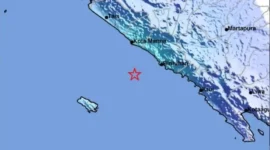Gempa bumi berkekuatan magnitudo 5,1 mengguncang Kabupaten Kaur, Bengkulu, pada Sabtu (20/6/2026) pagi. (Foto: BMKG)