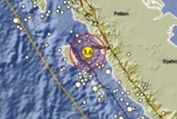 Gempa magnitudo 3,6 mengguncang Sumbar, Jumat (26/6/2026) pagi. Gempa berpusat di laut sekitar 79 kilometer barat daya Pariaman dengan kedalaman 21 kilometer. (Foto: BMKG)