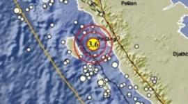 Gempa magnitudo 3,6 mengguncang Sumbar, Jumat (26/6/2026) pagi. Gempa berpusat di laut sekitar 79 kilometer barat daya Pariaman dengan kedalaman 21 kilometer. (Foto: BMKG)