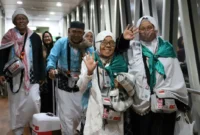 Jemaah haji Kloter pertama tiba di BIM, Rabu (3/6/2026) malam. (Foto: Humas Kemenhaj Sumbar)