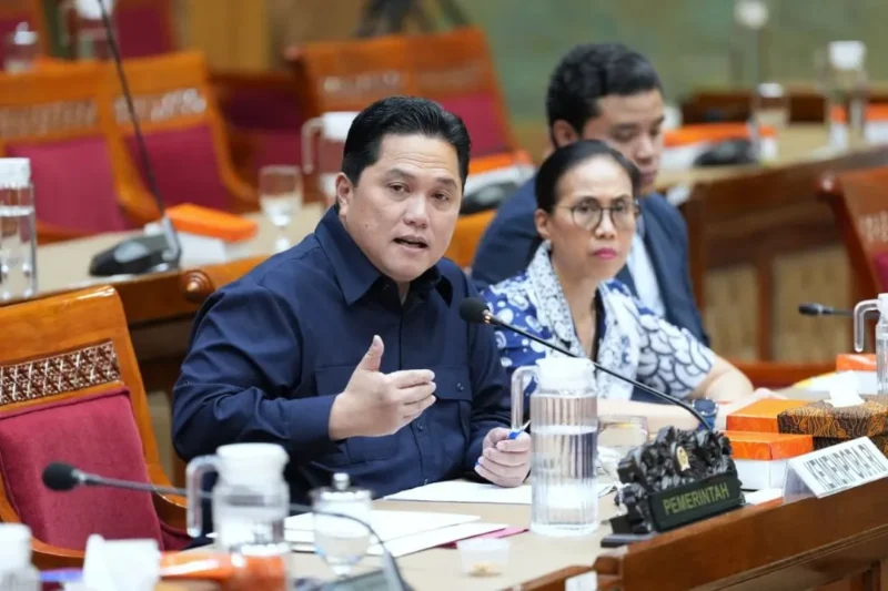 Menpora sekaligus Ketua Umum PSSI Erick Thohir saat Rapat Kerja bersama Komisi X DPR RI di Gedung DPR RI, Jakarta, Senin (15/6). (Foto: Kemenpora)