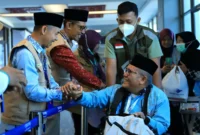 Jemaah haji Kloter 08 Debarkasi Padang tiba di BIM, Jumat (13/6/2026). (Foto: Humas Kemenhaj Sumbar)