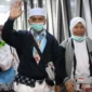 Sebanyak 392 jemaah dan petugas Kloter 05 Debarkasi Padang mendarat dengan selamat di BIM, Senin (8/6/2026) pukul 23.39 WIB. (Foto: Humas Kemenhaj)