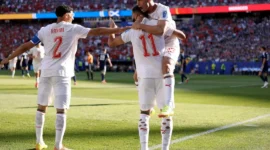 Pemain Maroko merayakan gol ke gawang Skotlandia. (Foto: FIFA.com)