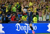 Matheus Cunha melakukan selebrasi usai membobol gawang Haiti. (Foto: FIFA.com)