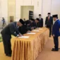 Sekretaris Jenderal Kemenag RI, Kamaruddin Amin melantik 258 Kepala KUA Aula HM Rasjidi, kantor layanan Kementerian Agama di Jakarta. (Foto: Ist/Kemenag)
