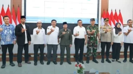 Wali Kota Bukittinggi Ramlan Nurmatias meluncurkan Aplikasi SPMB Tahun Pelajaran 2026/2027 di Aula Balaikota Bukittinggi, Rabu (10/6/2026). (Foto: Diskominfo Bukittinggi)
