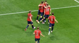 Pemain Ceko merayakan gol ke gawang Afrika Selatan. (Foto: FIFA.com)