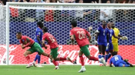 Pemain Maroko merayakan gol ke gawang Haiti pada laga terakhir Grup C di Atlanta Stadium, Kamis (25/6/2026) dini hari WIB. (Foto: FIFA.com)
