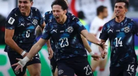 Pemain Paraguay melakukan selebrasi setelah mencetak gol ke gawang Turki pada pertandingan Grup D Piala Dunia 2026 Sabtu (20/6/2026). (Foto: IG @fifaworldcup)