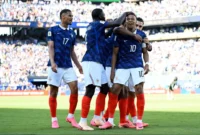 Pemain Timnas Prancis merayakan gol yang dicetak Kylian Mbappe saat menghadapi Senegal pada laga fase grup Piala Dunia 2026. (Foto: FIFA.com)