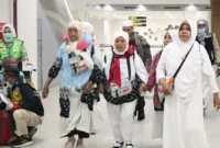 Penerbangan perdana jemaah haji Gelombang II dari Madinah menuju Indonesia. (Foto: Kemenhaj)