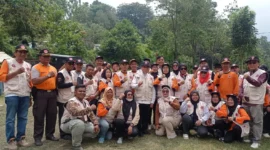 Wakil Wali Kota Padang, Maigus Nasir menutup Jambore KSB Padang 2026 di Bumi Perkemahan ABG, Lubuk Minturun, Minggu (14/6/2026). (Foto: Pemko Padang)