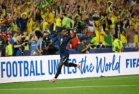 Penyerang Timnas Brasil Vinicius Junior melakukan selebrasi saat mencetak gol ke gawang Haiti. (Foto: FIFA.com)