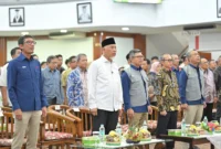 Gubernur Sumbar Mahyeldi menghadiri peresmian PUSTROIB di Convention Hall Unand, Limau Manis, Jumat (5/6/2026). (Foto: ADPSB)