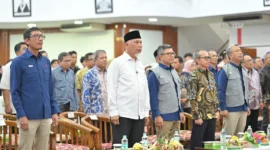 Gubernur Sumbar Mahyeldi menghadiri peresmian PUSTROIB di Convention Hall Unand, Limau Manis, Jumat (5/6/2026). (Foto: ADPSB)