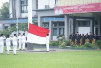 Wakil Wali Kota Payakumbuh, Elzadaswarman memimpin Upacara Peringatan Hari Lahir Pancasila 2026 di halaman Balai Kota Payakumbuh, Senin (1/6/2026). (Foto: MC Payakumbuh)