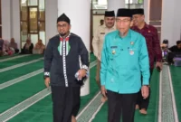 Wakil Wali Kota Padang Maigus Nasir menghadiri Tabligh Akbar dalam rangka memperingati Tahun Baru Islam 1448 Hijriah di Masjid Nurul Agung Nurul Iman, Jumat (19/6/2026). (Foto: Pemko Padang)