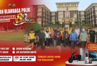 Polda Sumbar menggelar Pekan Olahraga Polri dalam rangka Hari Bhayangkara ke-80 di Mapolda Sumbar, Minggu (28/6/2026). (Foto: Polda Sumbar)