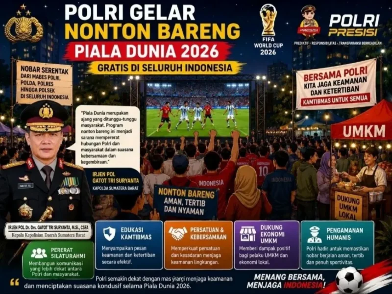 Polda Sumbar siapkan program nobar Piala Dunia 2026. (Foto: Polda Sumbar)