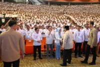Presiden Prabowo saat menghadiri acara Building Indonesia's Future Generations Through Nutrition di SICC, Kabupaten Bogor, Jawa Barat, Rabu (3/6/2026). (Foto: BPMI Setpres)